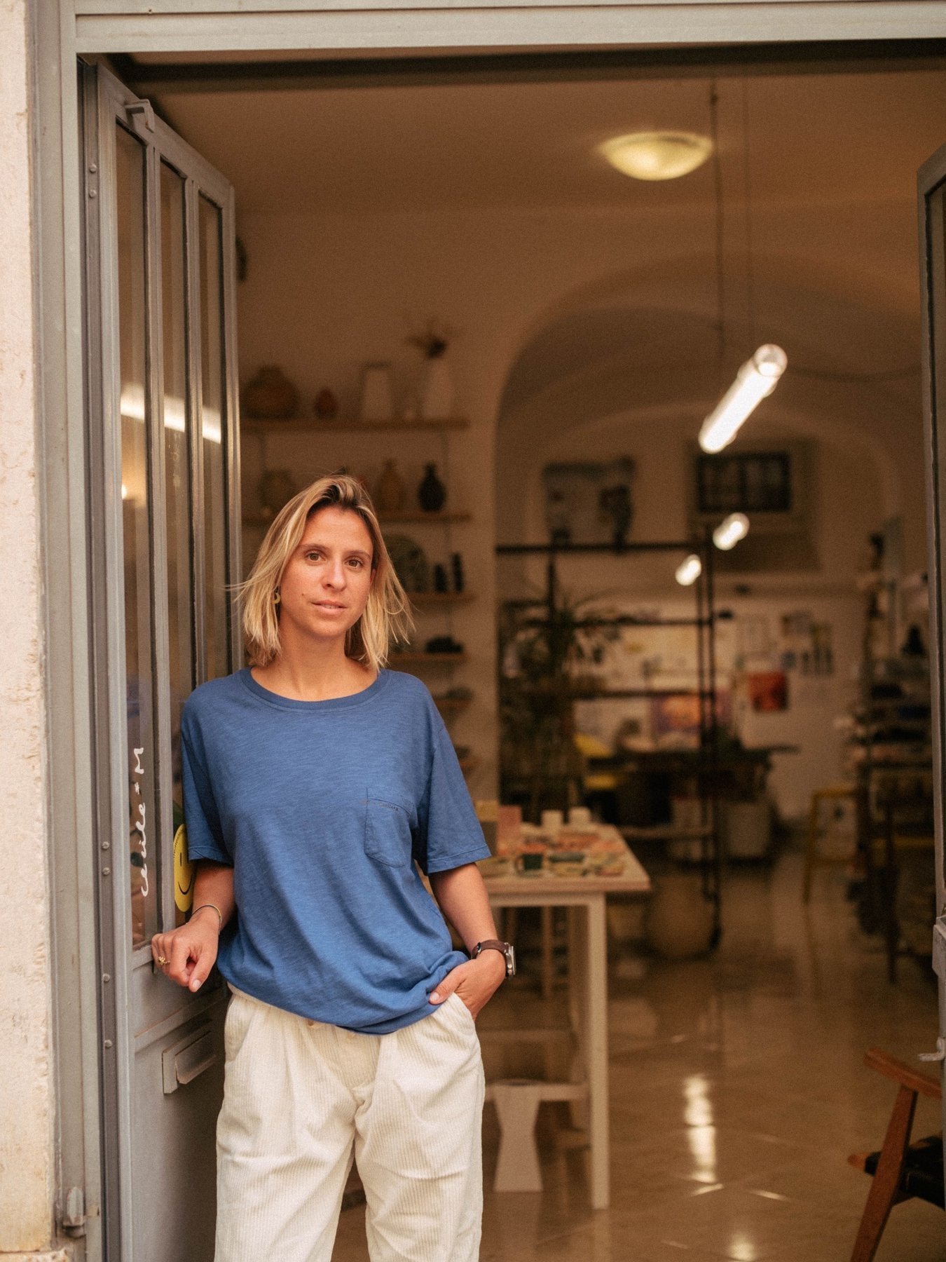 T-SHIRT RIB CECILE STEEL BLUE