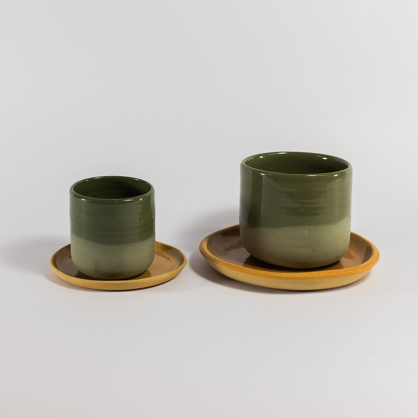 Barista Set-Cappuccino and Espresso cup-Dark Green-4 pieces