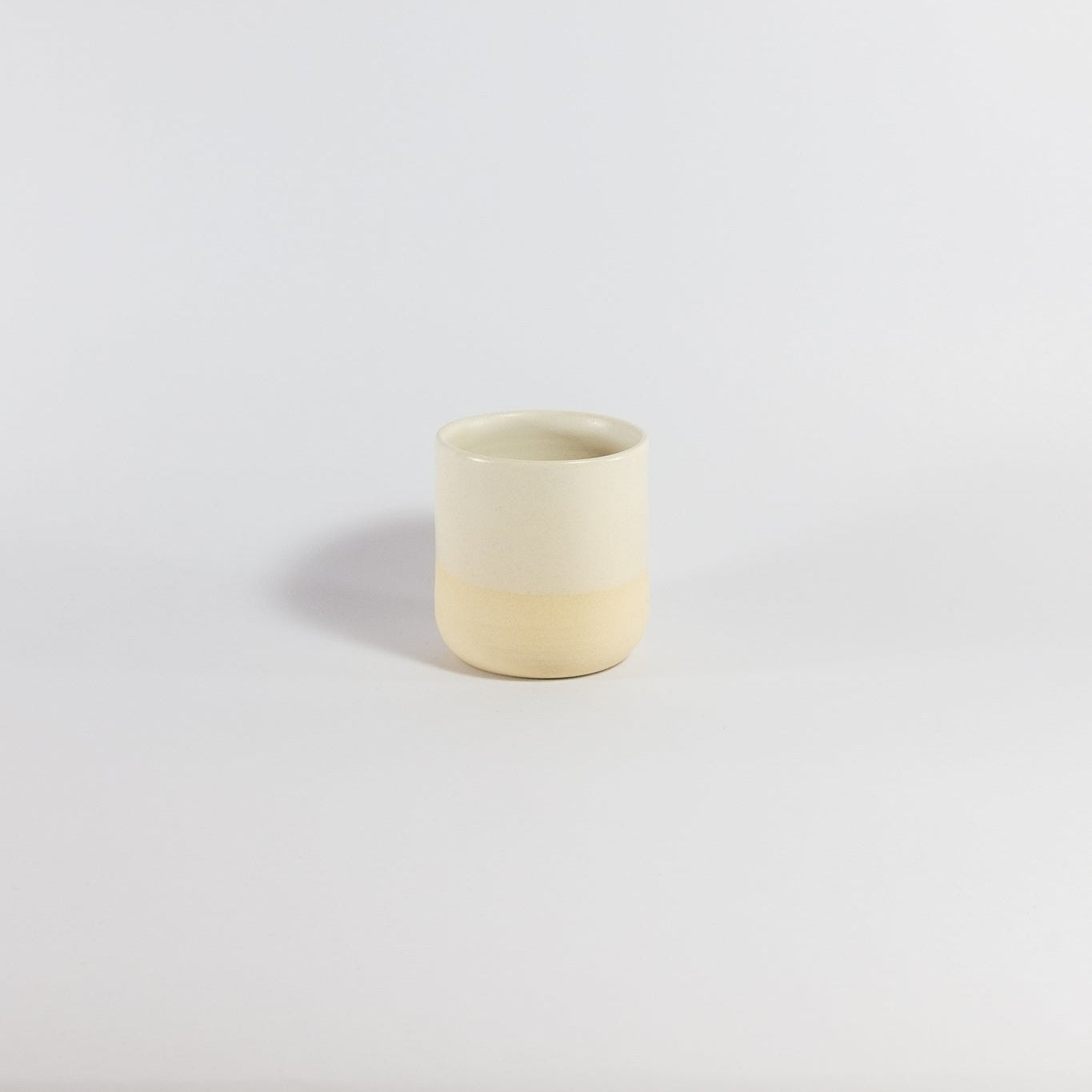 Tumbler white and cream stoneware
