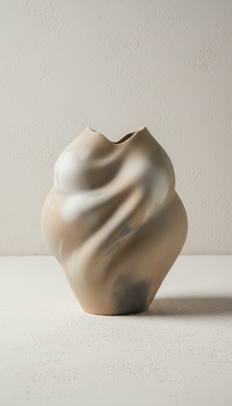 Porcelain Vessel With Raw Edge