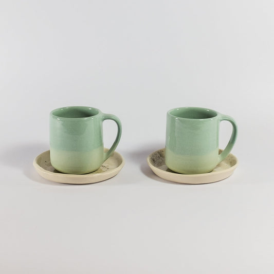 Espresso Set w/ Handle Turquoise (4 pieces)