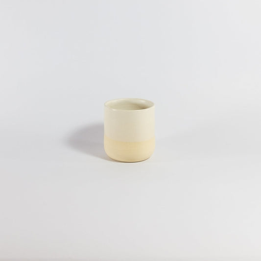 Tumbler white and cream stoneware
