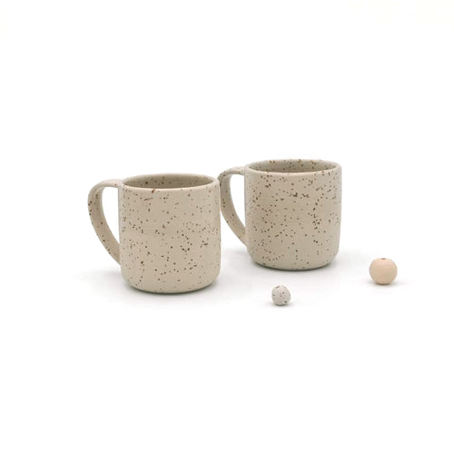 Sand espresso cups with handle - Set of 2