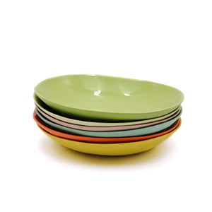 Mix of colour - Irregular curved plates set of 6